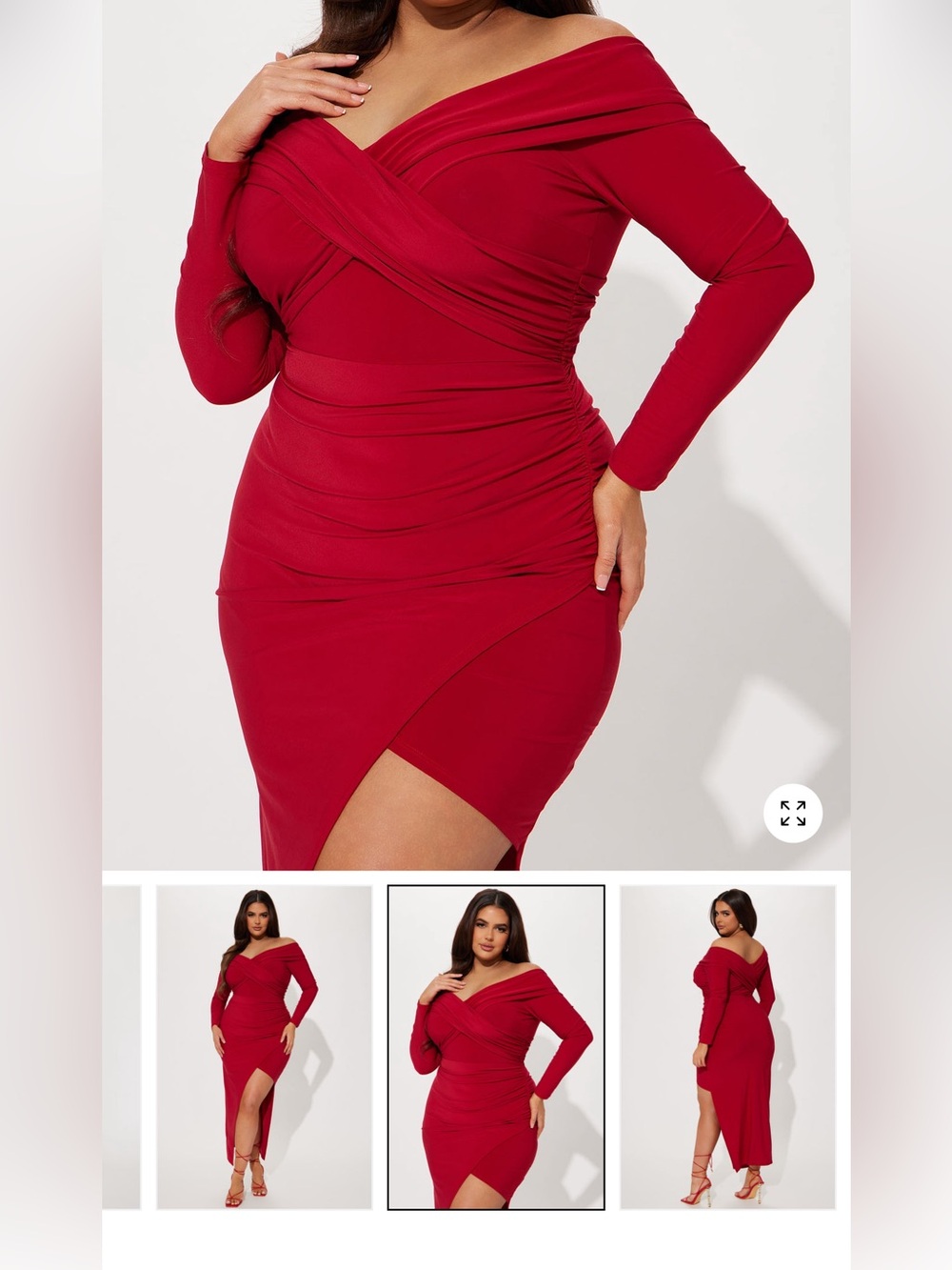Women’s Red Asymmetric Bodycon Skirt